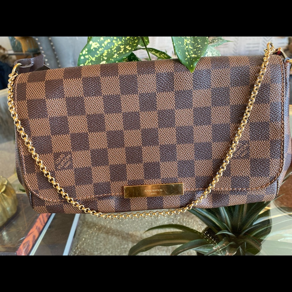Louis Vuitton favorite mm monogram with strap brown Damier  Ebene canvas  bag